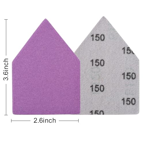 150 Grit Sandpaper, Triangle Sanding Sheets, Fits Milwaukee M12 Fuel Sander - style: 150 Grit