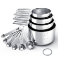 TILUCK Stainless Steel Measuring Cups & Spoons Set, Cups and Spoons