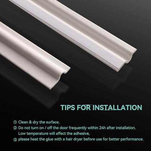 MOPMS Draft Stopper Sweep, Door Weatherproofing Stripping, Window Seal Strip Self-adhisive Soundproof Cuttable Weather Length 13.12 Ft (2 Pcs x 6.56 Ft), White - color: White, size: 13.12 ft (2 pcs)