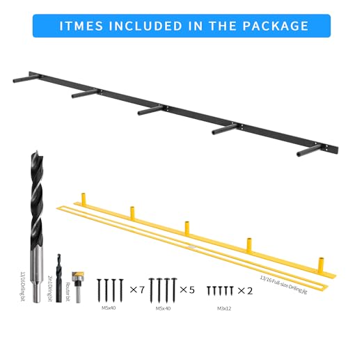 69'' Heavy-Duty Floating Shelf Bracket, Hidden Shelf Bracket for Fireplace and Shelves, if Installed on Studs, max-Load of 210 pounds, Hidden Bracket 69 inches, (with Premium Build kit) - size: 69 Inch - With Drilling Kit + Router Kit