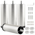 Furniture Support Legs Silver 4.7 Inch Couch Legs Screw in M8 Replacement End Table Feet Cylinder Aluminum Alloy Cabinet Leg Extensions Bed Frame Foot - color: Silvery, size: 4.7 inch(4pcs)