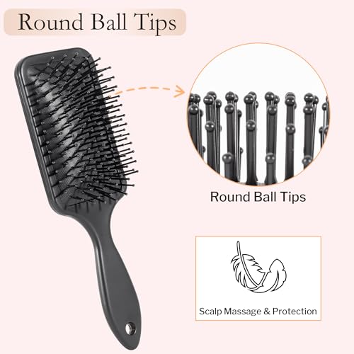 SIMPOR 7 Pcs Wig Brush Set for Synthetic Hair for Hair Extensions and Wigs - color: Black - 7 Pcs