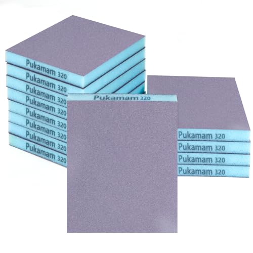 12 Pack Sanding Sponge, Washable and Reusable Sanding Blocks 320 Grit Wet Dry Sand Paper for Wood Drywall Metal Furniture - size: 320 Grits