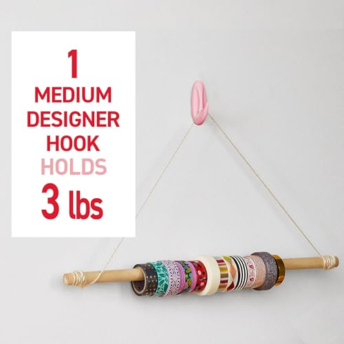 Command Medium Designer Hooks, 9 Hooks, 12 Strips - color: Blossom