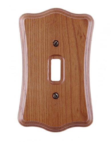 Amerelle Austin Single Toggle Wood Wallplate in Medium Oak