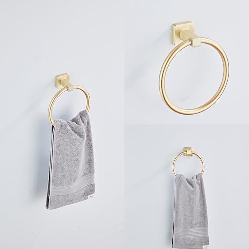 Brusehd Light Gold Bathroom Hardware Set 4 Pieces,Bathroom Accessories Set Stainless Steel Wall Mounted, Hand Towel Bar, Towel Ring, Robe Towel Hooks,Toilet Paper Holder,Towel Bar Set, 23.6 Inch… - color: Brusehd Light Gold-4pcs, size: 23.6Inch