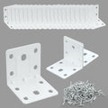 Alise 30 Pack White 2x2in L Brackets Heavy Duty Metal for Wood Furniture - color: White, size: (30P) 2X2 inch