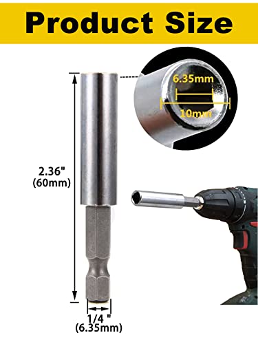 Rocaris 100 Pack 1/4" Hex Magnetic Extension Socket Drill Bit Holder - style: 100 Pack