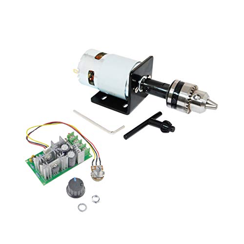 CHANCS Mini Electric Motor 775 DC 12V/24V with Drill Chuck and PWM DC Motor Speed Controller - color: 775 Motor+Drill Chuck+Bracket+PWM