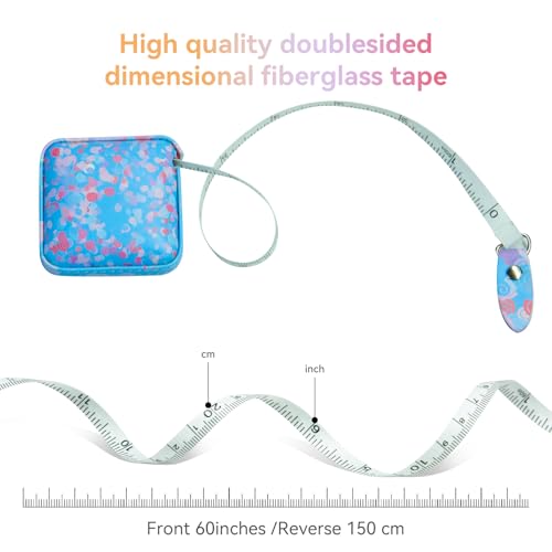 Mini Retractable Soft Tape Measure for Sewing, Cloth Fabric Body Measurements, LCE Blue - color: Ice blue