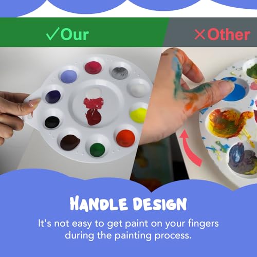 30Pcs Paint Tray Palettes, Plastic Paint Pallets with Hanging Hole for Teachers or Students to Paints on School Project, Art Class or Have a Birthday Painting Part - size: 30PCS