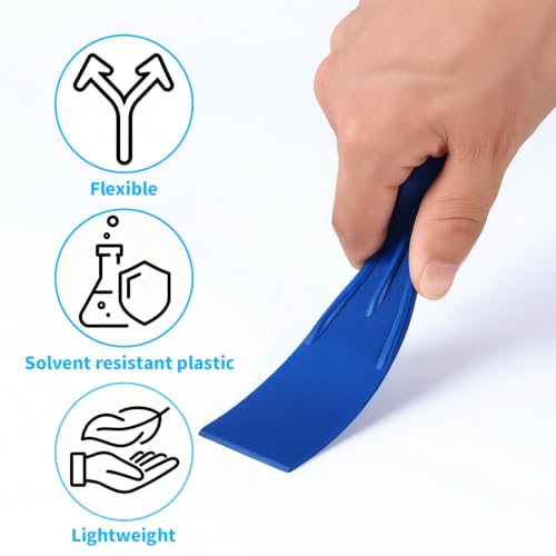 Plastic Putty Knife Set - 3Pcs Blue Plastic Scraper Tool, 1.5"/3"/6" Sizes Spackle Knife for Spackling, Painting, Drywall, Arts and Crafts, Tile Jobs, Tamale Making - color: Blue
