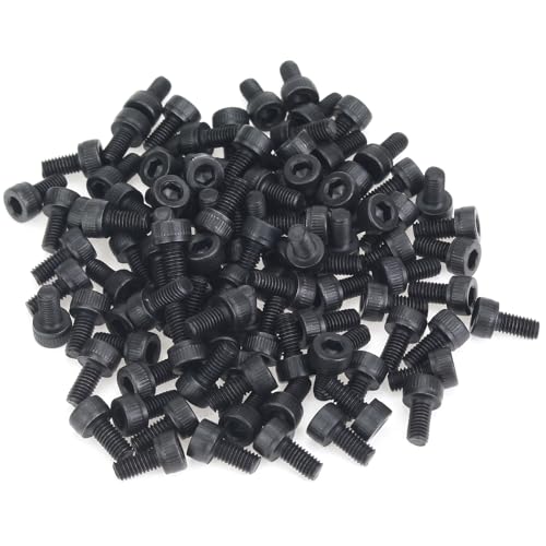 105 Pieces M3 x 5mm Socket Head Cap Screws, Thread Pitch 0.5mm, Sutemribor M3 Black Screws, 12.9 Grade Alloy Steel, Black Oxide Finish, Fully Threaded - size: M3 x 5mm, style: Socket Head