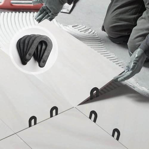 400 Horseshoe Tile Spacers, 1/4-Inch U-Shaped Plastic Spacers for Tile Leveling System Floor Wall Tile Installation - size: 1/4"-400 Pcs