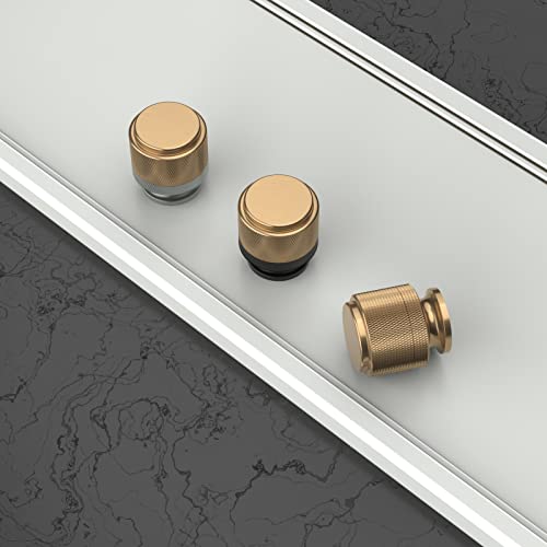Asidrama 10 Pack Matte Black and Champagne Bronze Kitchen Knurled Cabinet Knobs Dresser Knob Drawer Knobs Cabinet Hardware Zinc Knob for Dresser Drawers - color: Black-Champagne Bronze, style: 10 Pack