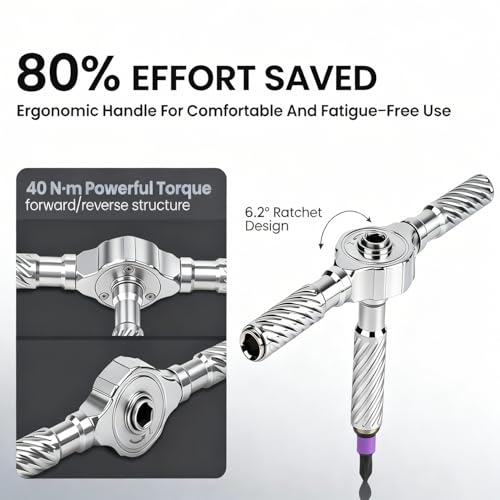 VMAN Ratchet Screwdriver Set, magnetic Screwdriver sets, S2 Steel Bits, DIY Combination Flexible Shaft, Suitable for Furniture Assembly, Precision Electrical Appliance Repair, Bicycle Tools