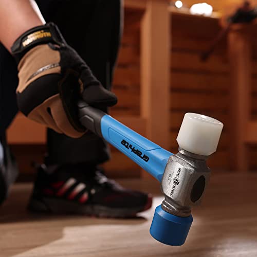 REAL STEEL Small Rubber Mallet Hammer 12 Oz Double Face Hammer Soft/Hard Graphite Core Handle (0313) - style: Jaceketed Graphite Handle
