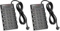SUPERDANNY Power Strip Surge Protector, 22 AC 6 USB, 2100J, 15Ft, 1875W/15A (Pack of 2) - color: Black, size: Standard Plug - 15 ft (Pack of 2)