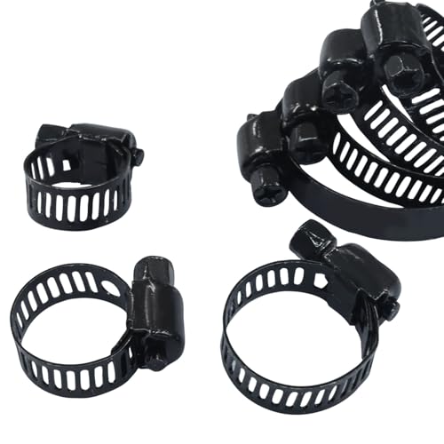 Litoexpe 60 Pack Black Stainless Hose Clamps Set