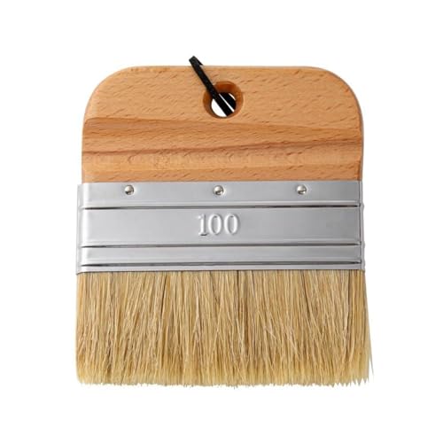 4 Inch Flat Paddle Paint Brush, Chalk Brush with Wooden Handle | Natural Bristle Brush, Wide Paintbrush for Stains, Varnishes, Wall Painting, Furniture Refinishing & DIY Craft Projects - size: 4 Inch Paddle Paint Brush