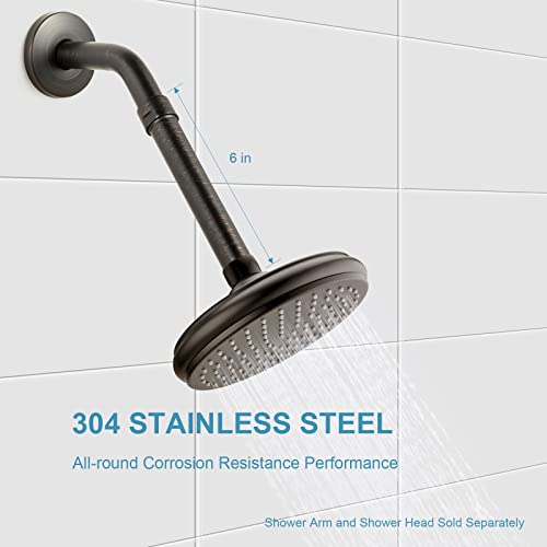 OFFO Shower Head Extension Arm, Oil Rubbed Bronze 6 in Shower Arm Extension Shower Head Extender Made of 304 Stainless Steel Shower Pipe Extension - color: Oil Rubbed Bronze, style: 6 in