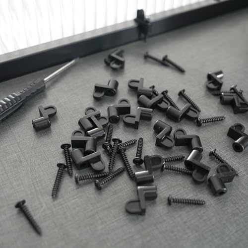 fallingstar 3/8 Inch Offset Window Screen Clips with Screws(15, Black) - color: Black