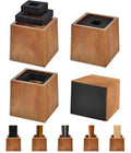 Wooden Bed Risers 4 Inch Heavy Duty, Support 2500 lbs, Retro Brown - color: Retro Brown, size: 4"H(Inner 3"H)