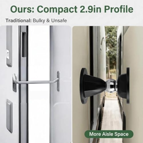 RV Magnetic Door Catch with Adhesives Screws - Easy to Install Camper Trailer Door Holder, Sturdy Stopper for RV Accessories (L) - size: Large