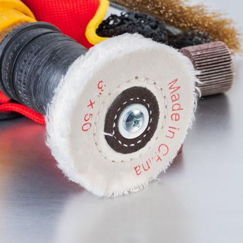 uxcell 3-Inch Buffing Polishing Pad Wheel Cotton with 15/64-inch Handle for Manifold Aluminum Stainless Steel Chrome White 12 Pcs - color: White, size: 3"
