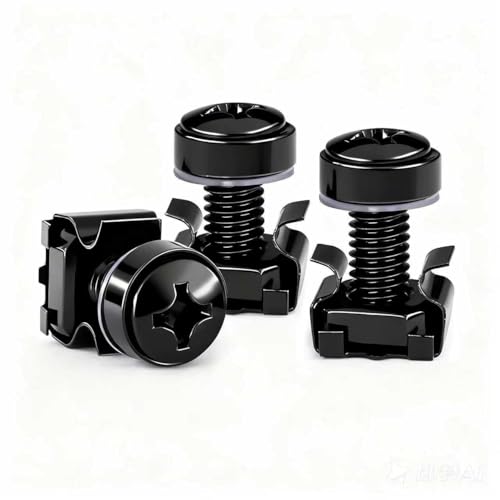 40 Pack M6 x 16mm Rack Screws and Cage Nuts for Server Cabinet, Server Shelves, Routers,Audio Server Console
