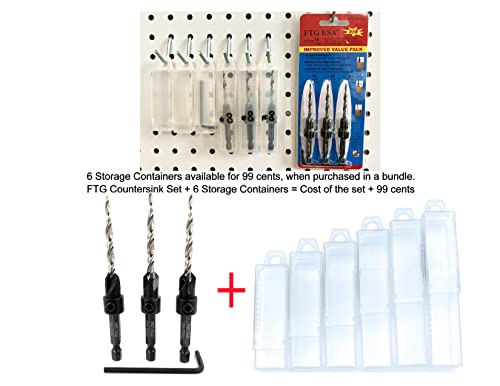 FTG USA #8 (11/64") Wood Countersink Drill Bit 3-Pc Set with Hex Key - size: #8, style: 3 Pc w/o Depth Stop