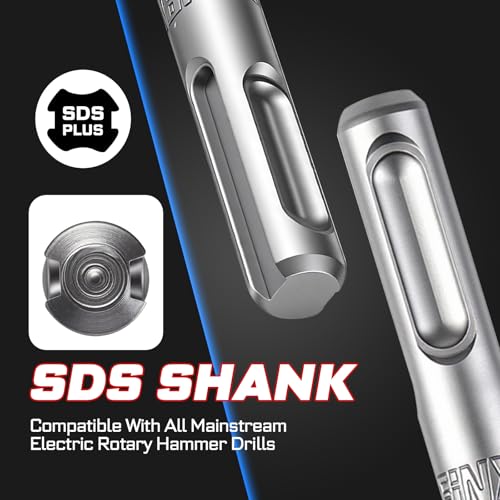 Geinxurn 3/16" x 4" SDS Plus Rotary Hammer Drill Bits, 15PCS Double Thread Masonry Drill Bits Set Carbide Tipped, Drilling in Brick, Stone and Concrete, Cement Walls - size: SDSBIT031604-015