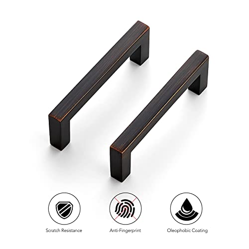 Ravinte Oil Rubbed Bronze Cabinet Handles Solid Cabinet Pulls 3 Inch 5 Pack | Zinc Alloy, Slim Square Bar Grip, Smooth Drawer Pull Feel, Kitchen Cabinet Update, For Cupboards, Dressers, Drawers, Hardware - color: Oil Rubbed Bronze, size: Flat Black 3'' Ho