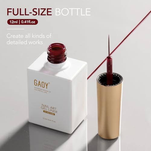 GAOY Red Swirl Gel Nail Polish Art Liner, 12ml Dark Red Color - color: Dark Red