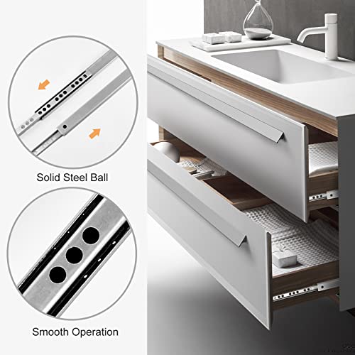 4pcs Ball Bearing Drawer Slides 13.5 Inch / 342mm, 2 Fold Metal Drawer Tracks, Two Way Slide Track Rail Glides with Mounting Screws - 0.67 Inch Wide - size: 13.5 Inch