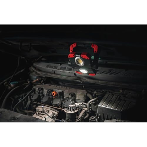 NEBO OMNI 2K Rechargeable Work Light | 2000 Lumens COB, 6 Light Modes, Rotating Magnetic Handles, Built-In Power Bank, Water Resistant, Portable Camping Lantern, Includes USB-C Charging Cable - style: 2000 Lumens