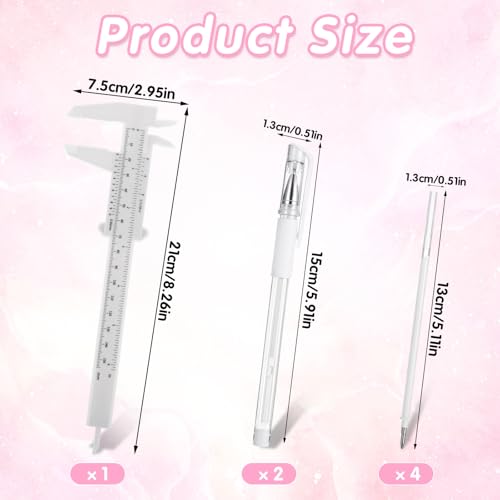 cobee 7 Pcs Brow Mapping Pen Set, Eyebrow Pen with 4 Replacement Refills And 1 Ruler, Eyebrow Mapping Pencil Permanent Makeup Measuring Tool for Artists Eyebrow Skin