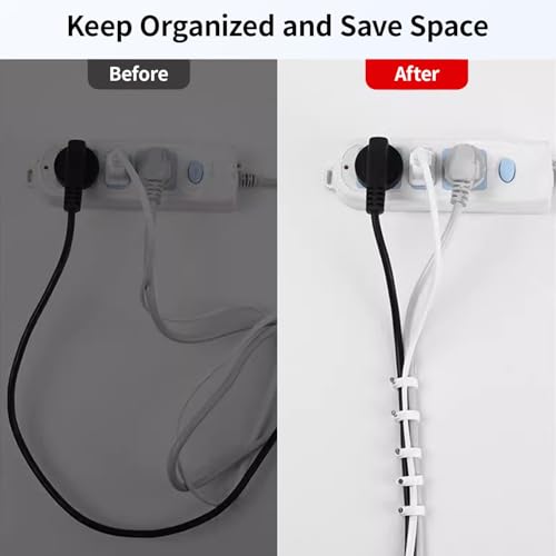 LeMotech Flat Cable Clips, 100pcs 8mm Wire Wall Clips with Steel Nails, Coaxial Nail Clamps for Cable Cord Management CAT5 CAT5e CAT6 CAT7 RJ45 Ethernet Cable Clamps, White - size: Flat (8mm)