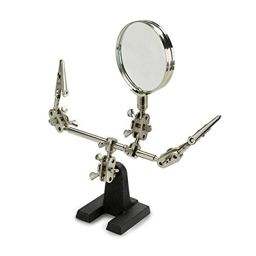 NEIKO 01902 Adjustable Helping Hand with Magnifying Glass, Third Hand Solder Aid, Soldering Wire Station Stand with Dual Alligator Clips and a Heavy Base, Beading & Jewelry Making Tools, Solder Holder - style: Helping Hand