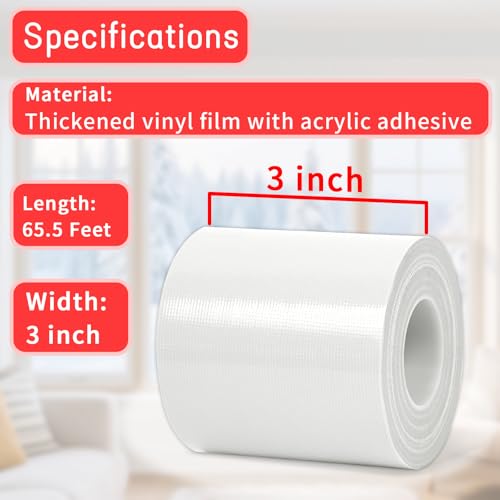 Window Sealing Tape, Window AC Insulation Tape, White 3 Inch x 65 FT - color: White, size: 3 Inch x 65 FT