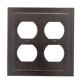 Amerelle Steps Double Duplex Cast Metal Wallplate in Aged Bronze - color: Aged Bronze, size: 2 Duplex