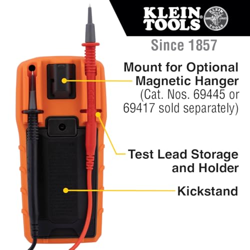 Klein Tools MM420 Digital Multimeter, Auto-Ranging TRMS Multimeter, 600V AC/DC Voltage, 10A AC/DC Current, 50 MOhms Resistance - size: Auto-Ranging