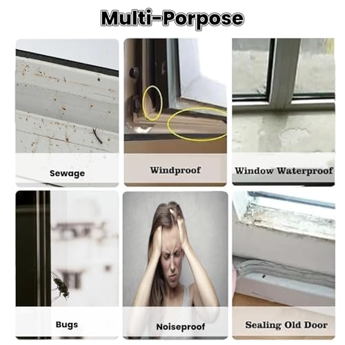 Window Weather Sealing Tape 2 Inch x 33 FT Weather Stripping Residue-Free Clear Window Draft Isolation Sealing Film Caulk Tape for Doors and Shower Glass Gaps Bathroom - size: 2in X 33 FT X 7.87Mils Thickness