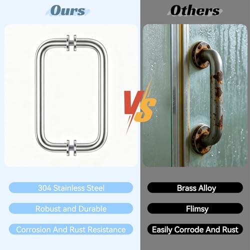 304 Stainless Steel Shower Door Hardware Kit - color: Chrome