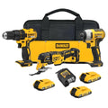 DEWALT 20V MAX 3-Tool Brushless Power Tool Set, Includes 1/2 Cordless Drill,1/4 Impact Driver, Oscillating Tool, 3 Batteries and a Charger, Extended Runtime, Lightweight (DCK360D3) - style: 3 Tools + 3 Batteries