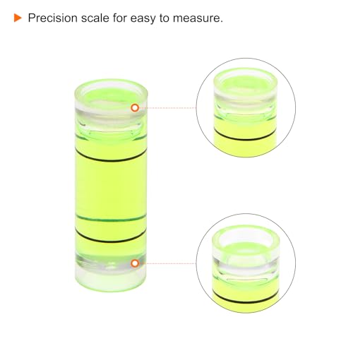 HARFINGTON 10pcs Small Cylindrical Bubble Level Vials 9x25mm PMMA Mini Horizontal Bubble Spirit Level Measuring Layout Tools for RV TV Picture Frame Hanging Tool Leveler - size: 9x25mm