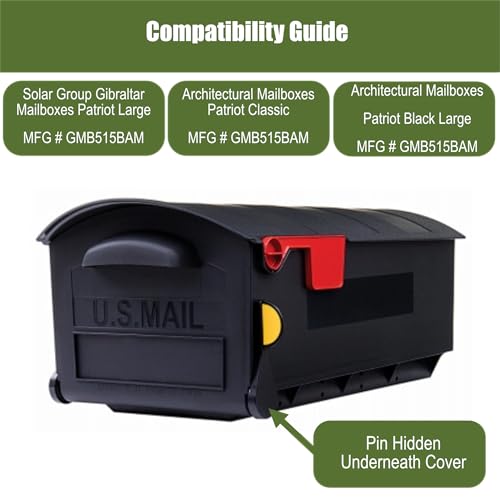 US Mail - Solar Group MB515 Mailbox Hinge Pin Replacement Set, Compatiable with Model MB515 2 Pack, 3D Printed ABS Resin, (Black) - color: Black