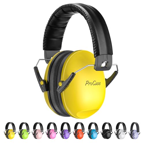 ProCase Noise Cancelling Headphones for Kids/Toddlers SNR 27dB Ear Muffs - color: Yellow