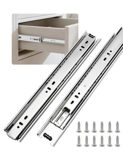 LONTAN 1 Pair Side Mount Drawer Slides 10 Inch Heavy Duty Cabinet Rails - color: Silver, size: 10 Inch - Drawer Slide