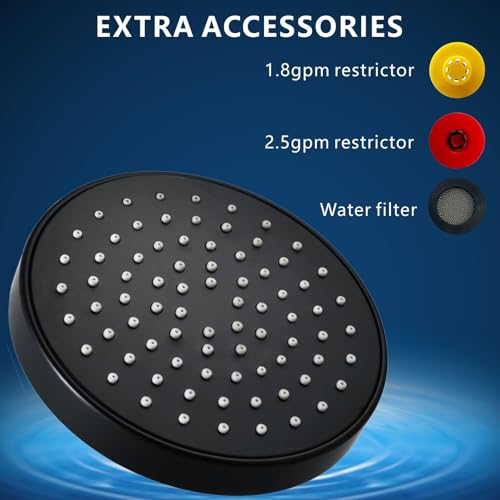 High Pressure Shower Head - 4.7“ Powerful Bathroom Pressure Boosting Rain Showerhead - Perfect Universal Replacement for Rainfall Shower Heads (2 Pack,Matte Black) - style: 2 Pack Black